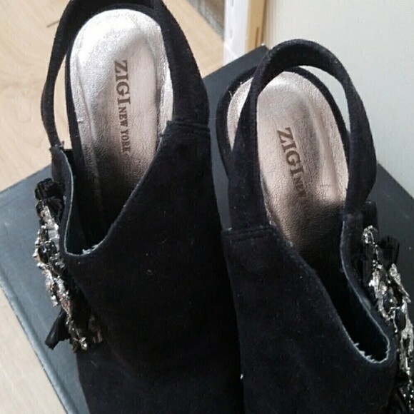 ZIGI New York Embellished Rhinestone Peep Toe Platform Heels - Picture 3 of 4